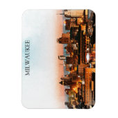 Milwaukee Wisconsin Skyline By Night Arwork Magnet (Vertikal)