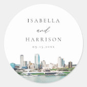 MILWAUKEE Wisconsin Skyline Destination Travel Runder Aufkleber (Vorderseite)