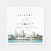 MILWAUKEE Wisconsin Skyline Destination Travel Serviette (Vorderseite)