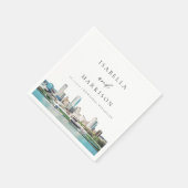 MILWAUKEE Wisconsin Skyline Destination Travel Serviette (Ecke)