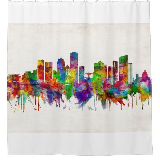 Milwaukee Wisconsin skyline Duschvorhang (Vorderseite)