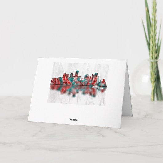 Milwaukee Wisconsin skyline Feiertagskarte (Rückseite)