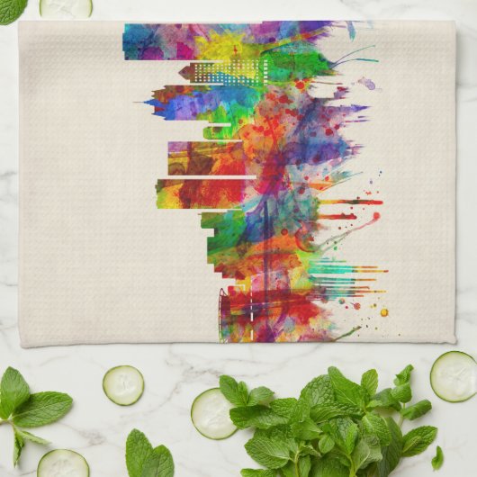 Milwaukee-Wisconsin-Skyline Geschirrtuch (Gefaltet)