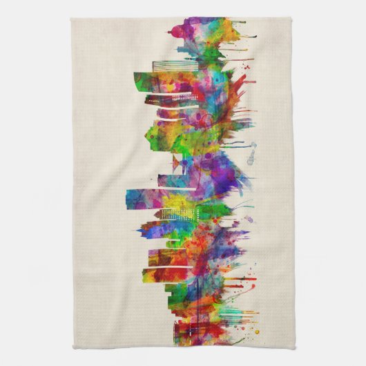 Milwaukee-Wisconsin-Skyline Geschirrtuch (Vertikal)