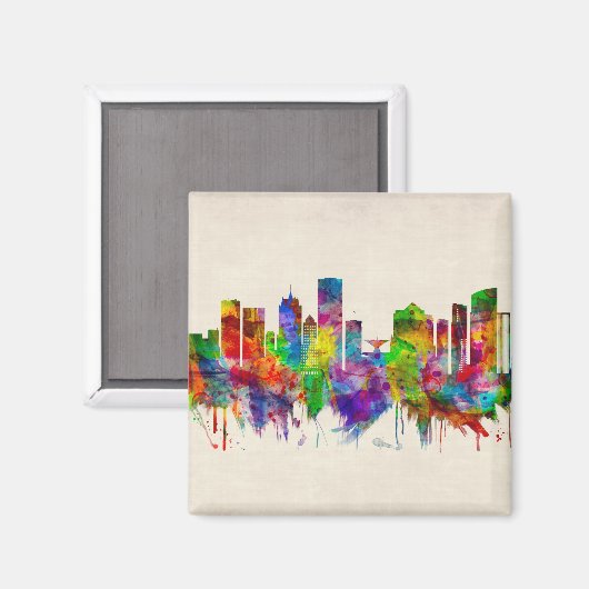 Milwaukee Wisconsin skyline Magnet (Vorderseite/Rückseite)