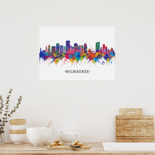 Milwaukee Wisconsin Skyline Poster (Küche)