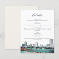 MILWAUKEE WISCONSIN Skyline Reisedetails Card