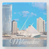 Milwaukee Wisconsin Skyline Steinuntersetzer (Vorderseite)