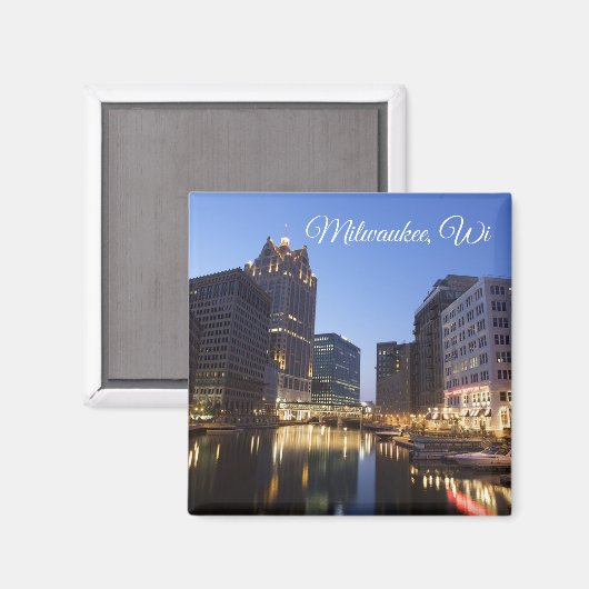 Milwaukee, Wisconsin Souvenir Keepake Magnet (Vorderseite/Rückseite)