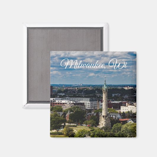 Milwaukee, Wisconsin Souvenir Keepake Magnet (Vorderseite/Rückseite)