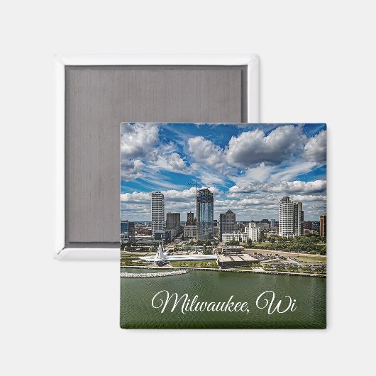 Milwaukee, Wisconsin Souvenir Keepake Magnet (Vorderseite/Rückseite)