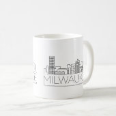 Milwaukee, Wisconsin Stylized Skyline Kaffeetasse (VorderseiteRechts)