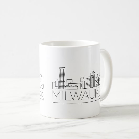 Milwaukee, Wisconsin Stylized Skyline Kaffeetasse (VorderseiteRechts)