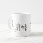Milwaukee, Wisconsin Stylized Skyline Kaffeetasse (Vorderseite Links)