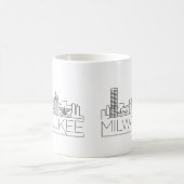 Milwaukee, Wisconsin Stylized Skyline Kaffeetasse (Mittel)