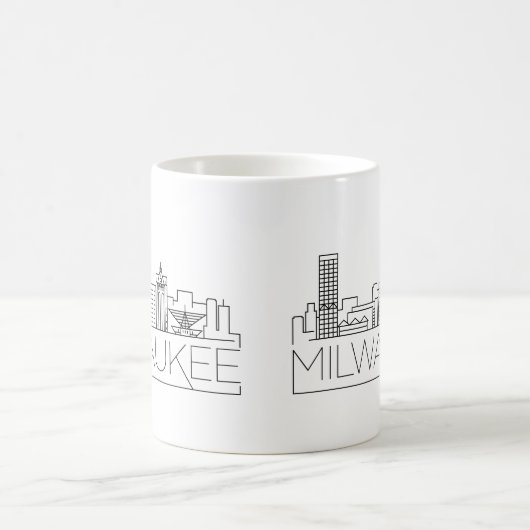 Milwaukee, Wisconsin Stylized Skyline Kaffeetasse (Mittel)