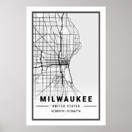 Milwaukee Wisconsin USA Travel City Map Poster