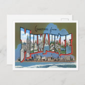 Milwaukee, Wisconsin, Vintage Großbuchstaben Postkarte (Vorne/Hinten)