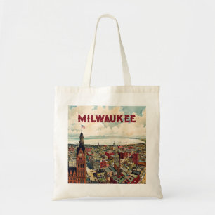 Milwaukee Wisconsin Vintage-Stadtansicht mit Namen Tragetasche
