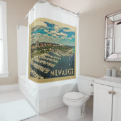 Milwaukee Wisconsin Vintage Travel Duschvorhang (Beispiel)