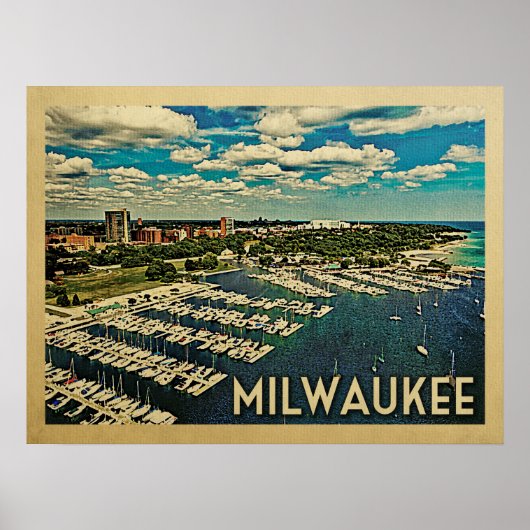 Milwaukee Wisconsin Vintage Travel Poster (Vorne)