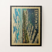 Milwaukee Wisconsin Vintage Travel Puzzle (Vertikal)