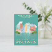 Milwaukee Wisconsin Vintage Travel usa Postkarte (Stehend Vorderseite)