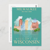 Milwaukee Wisconsin Vintage Travel usa Postkarte (Vorne/Hinten)