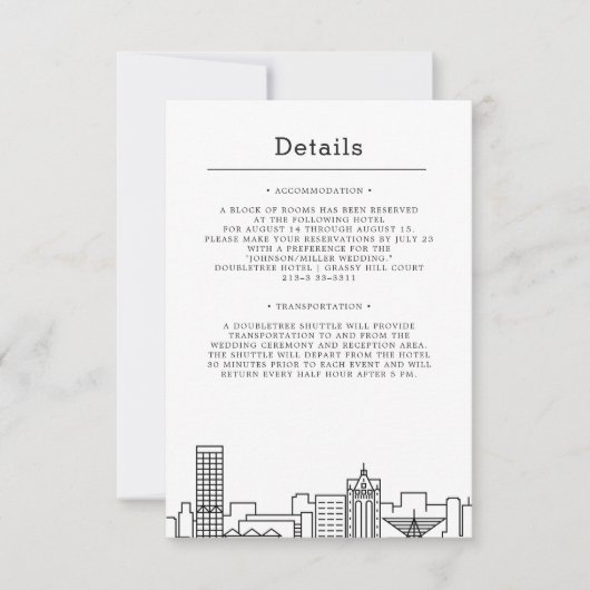 Milwaukee, Wisconsin Wedding | Gästedaten Einladung (Vorderseite)