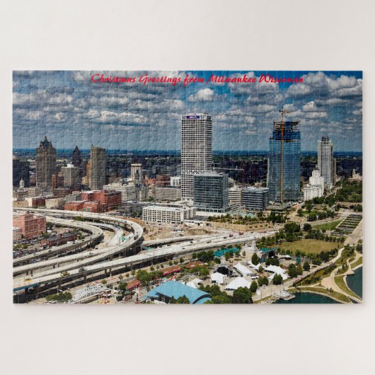 Milwaukee Wisconsin - Weihnachtsgrüße Puzzle (Horizontal)