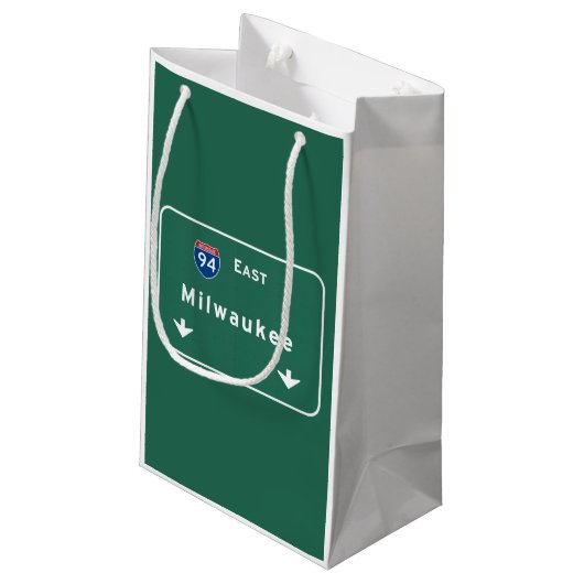 Milwaukee Wisconsin wi-Autobahn-Autobahn Kleine Geschenktüte (Rückseite Schrägansicht)