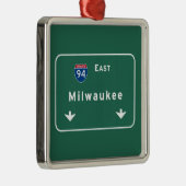 Milwaukee Wisconsin wi-Autobahn-Autobahn Silbernes Ornament (Rechts)