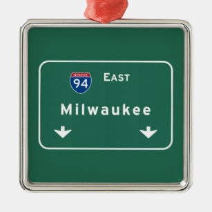 Milwaukee Wisconsin wi-Autobahn-Autobahn Silbernes Ornament