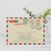 Milwaukee World Traveller Airmail | Brautparty Einladung (Stehend Vorderseite)