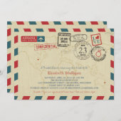 Milwaukee World Traveller Airmail | Brautparty Einladung (Vorne/Hinten)