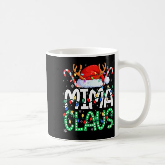 Mima Claus Christmas Lights Pajama Family Matching Kaffeetasse (Rechts)