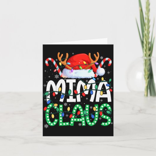 Mima Claus Christmas Lights Pajama Family Matching Karte (Vorderseite)