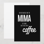 Mima darf nie angehen, bevor sie Kaffee hat Einladung (Vorne/Hinten)