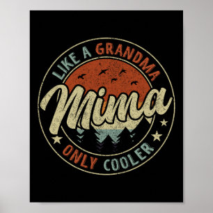 Mima wie ein Oma nur Cooler Retro Muttertag Poster