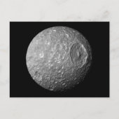 Mimas der Mond des Saturns von Cassini Raumsonde Postkarte (Vorderseite)