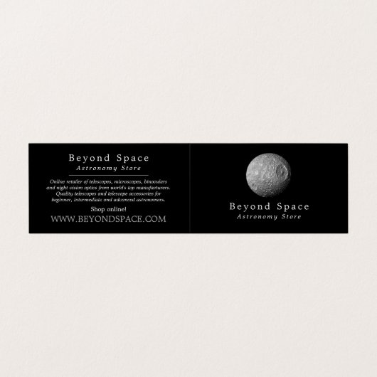 Mimas Moon of Saturn, Astronomin, Astronomie Store Visitenkarten (Außenseite Aufgefaltet)