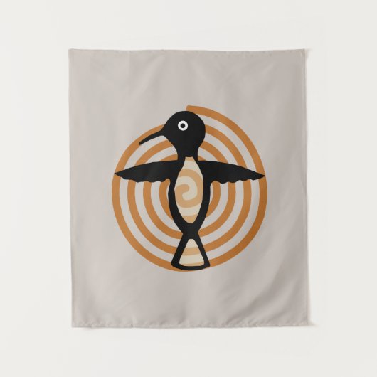 Mimbres Bird Art Wandteppich (Vorderseite)