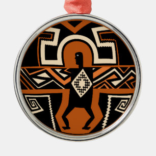 Mimbres Krieger Ornament Aus Metall