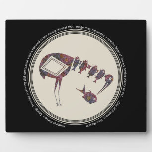 Mimbres Pottery Design Crane Eating Fish Fotoplatte
