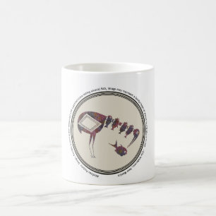 Mimbres Pottery Design Crane Eating Fish Kaffeetasse