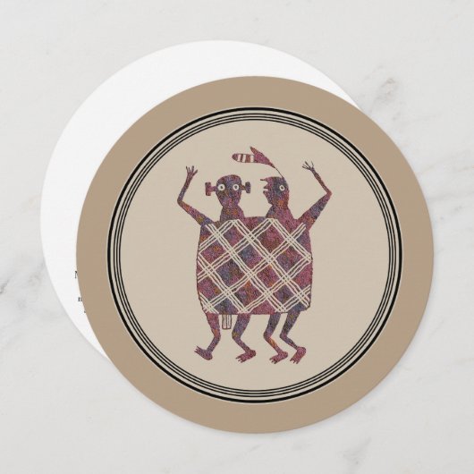 Mimbres Pottery Design Einladung (Vorne/Hinten)