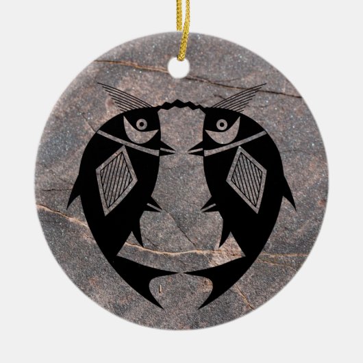 Mimbres Pottery Design Keramik Ornament (Vorne)