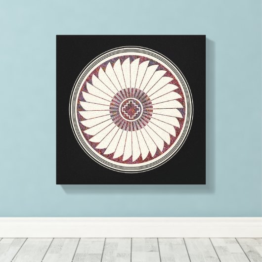 Mimbres Pottery Design Leinwanddruck (Insitu (Holzboden))