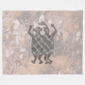 Mimbres Pottery Design "The Wedding Blanket" Fleecedecke (Vorderseite (Horizontal))