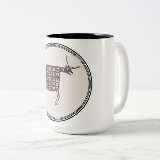 Mimbres Pottery Design Zweifarbige Tasse (VorderseiteRechts)